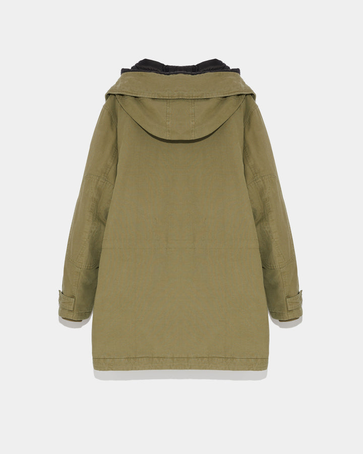 Long hooded cotton coat-Yves salomon-Winter sale & boxing day