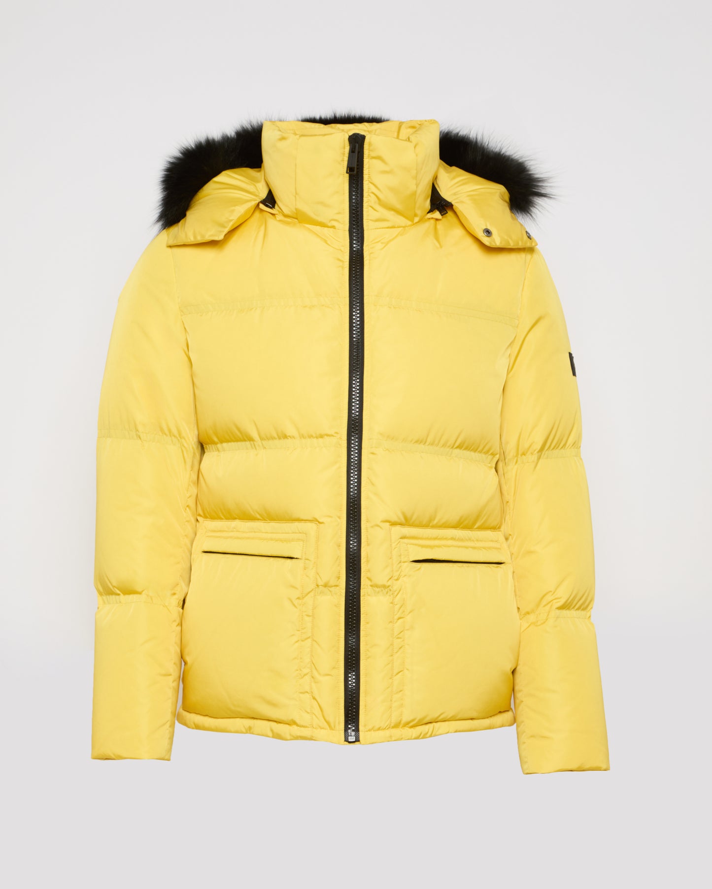 Balck Friday 2025 - Yves Salomon - Gabardine down jacket with hood and fox fur