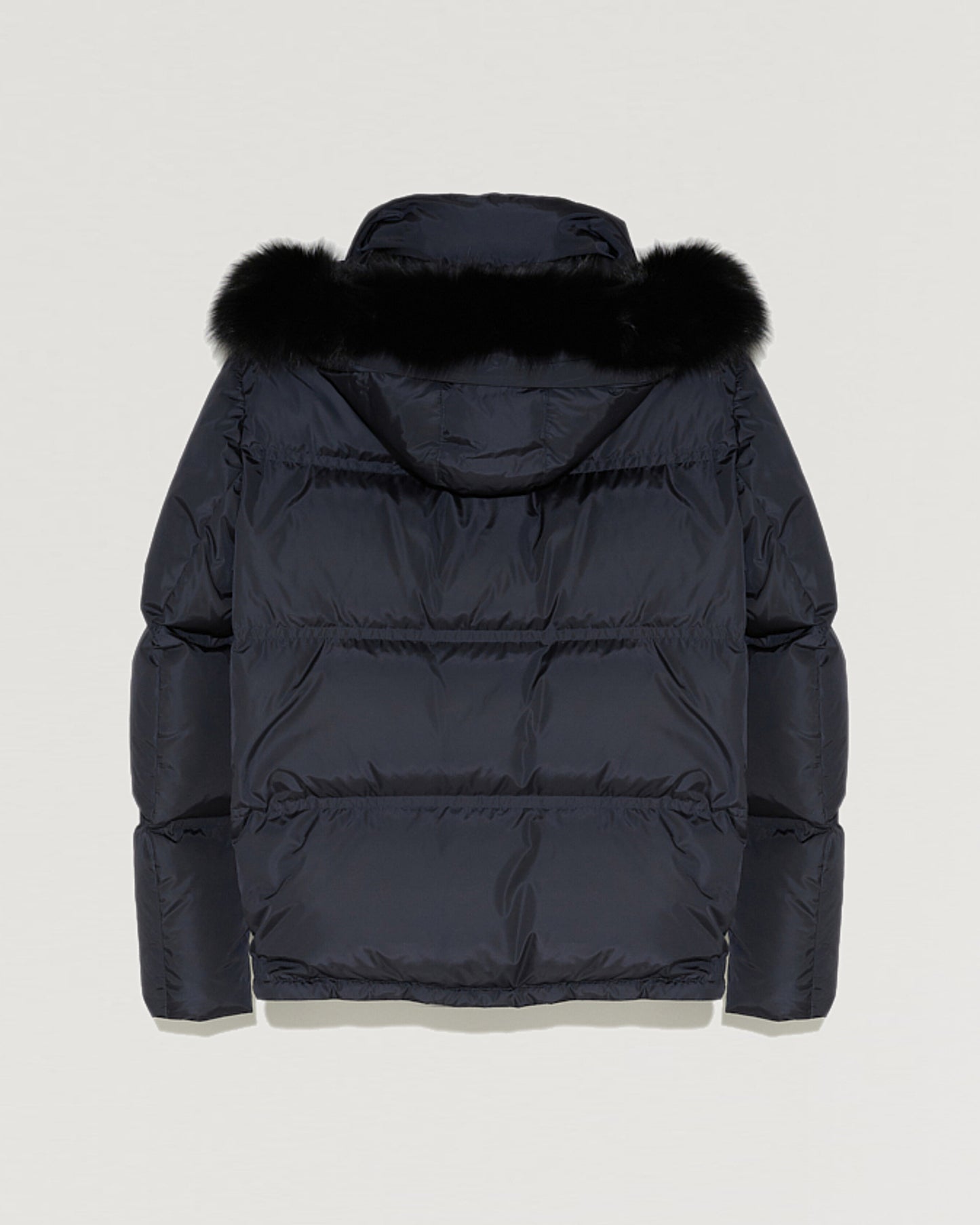 Balck Friday 2025 - Yves Salomon - Hooded down jacket in technical gabardine with fox fur