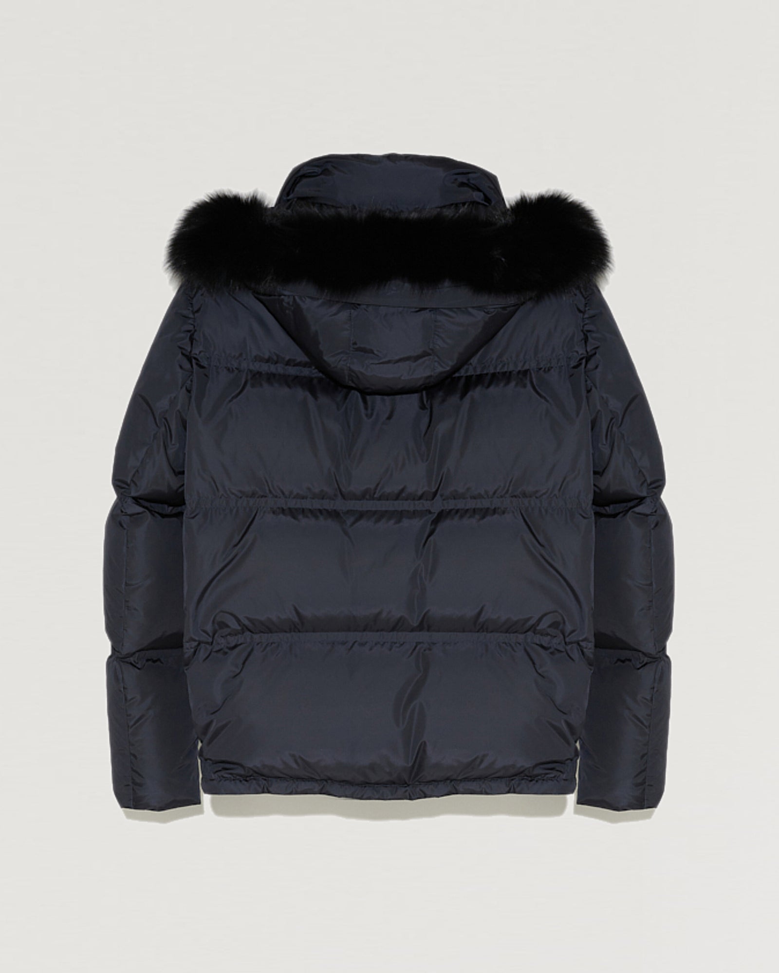 Balck Friday 2025 - Yves Salomon - Hooded down jacket in technical gabardine with fox fur