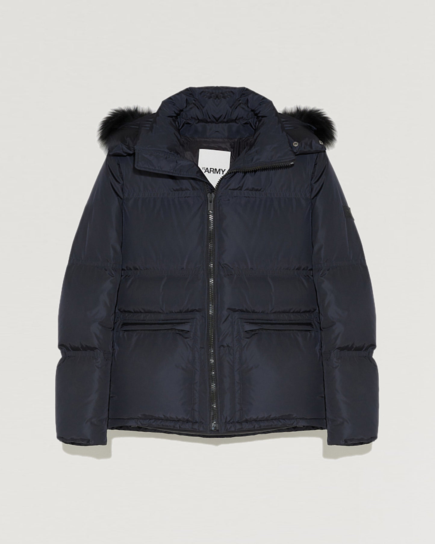 Balck Friday 2025 - Yves Salomon - Hooded down jacket in technical gabardine with fox fur