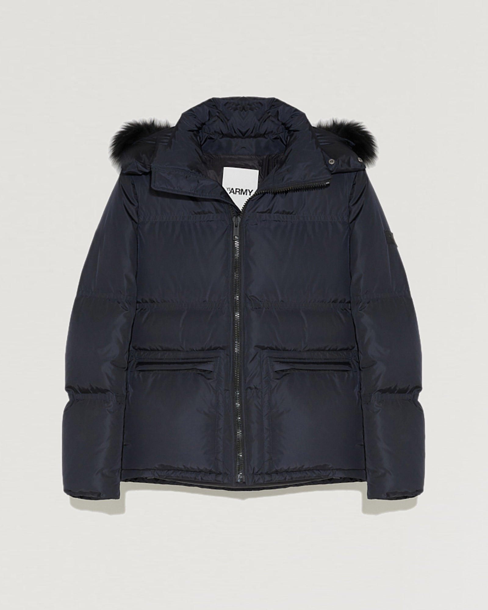 Balck Friday 2025 - Yves Salomon - Hooded down jacket in technical gabardine with fox fur