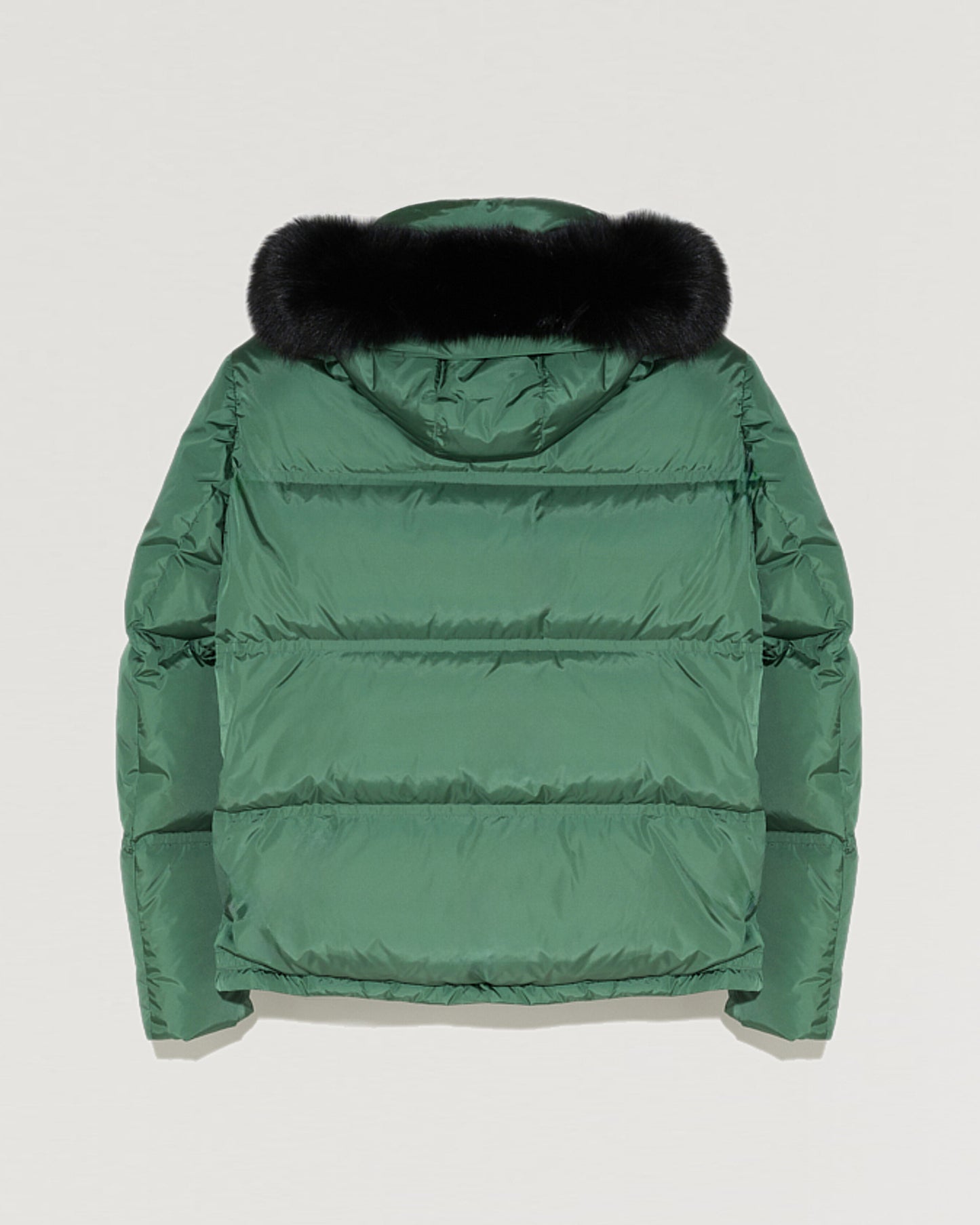 Balck Friday 2025 - Yves Salomon - Hooded down jacket in technical gabardine with fox fur