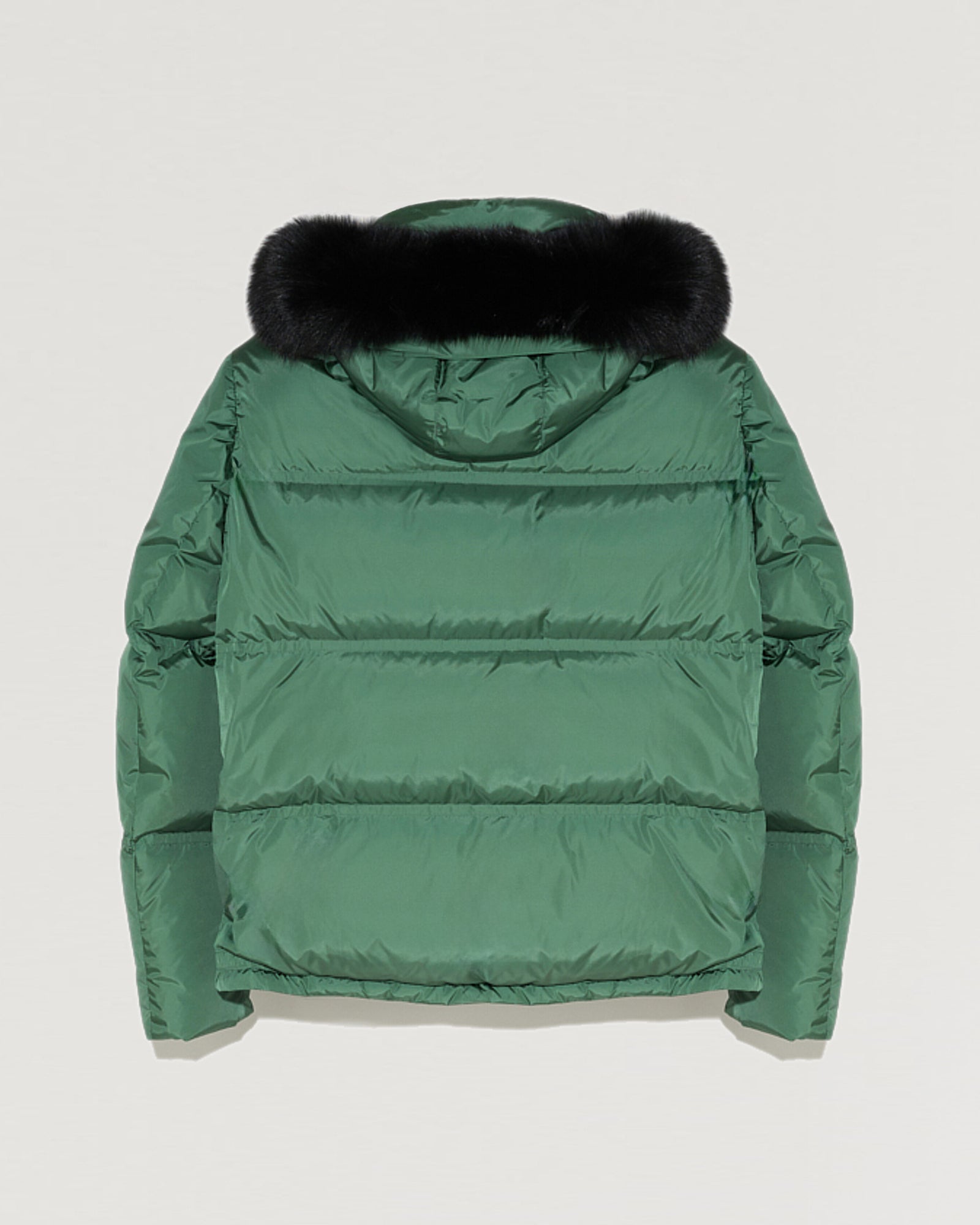 Balck Friday 2025 - Yves Salomon - Hooded down jacket in technical gabardine with fox fur