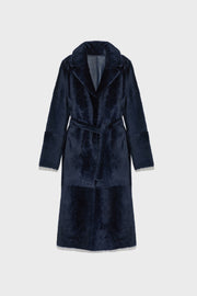 Long reversible coat in nappa lacon lambskin