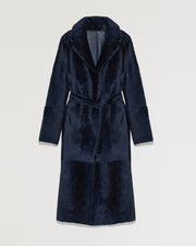 Long reversible coat in nappa lacon lambskin