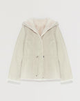 Mink fur short reversible parka with stripes