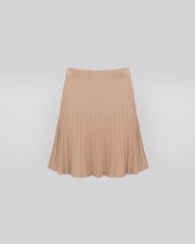 Short pleated knit skirt