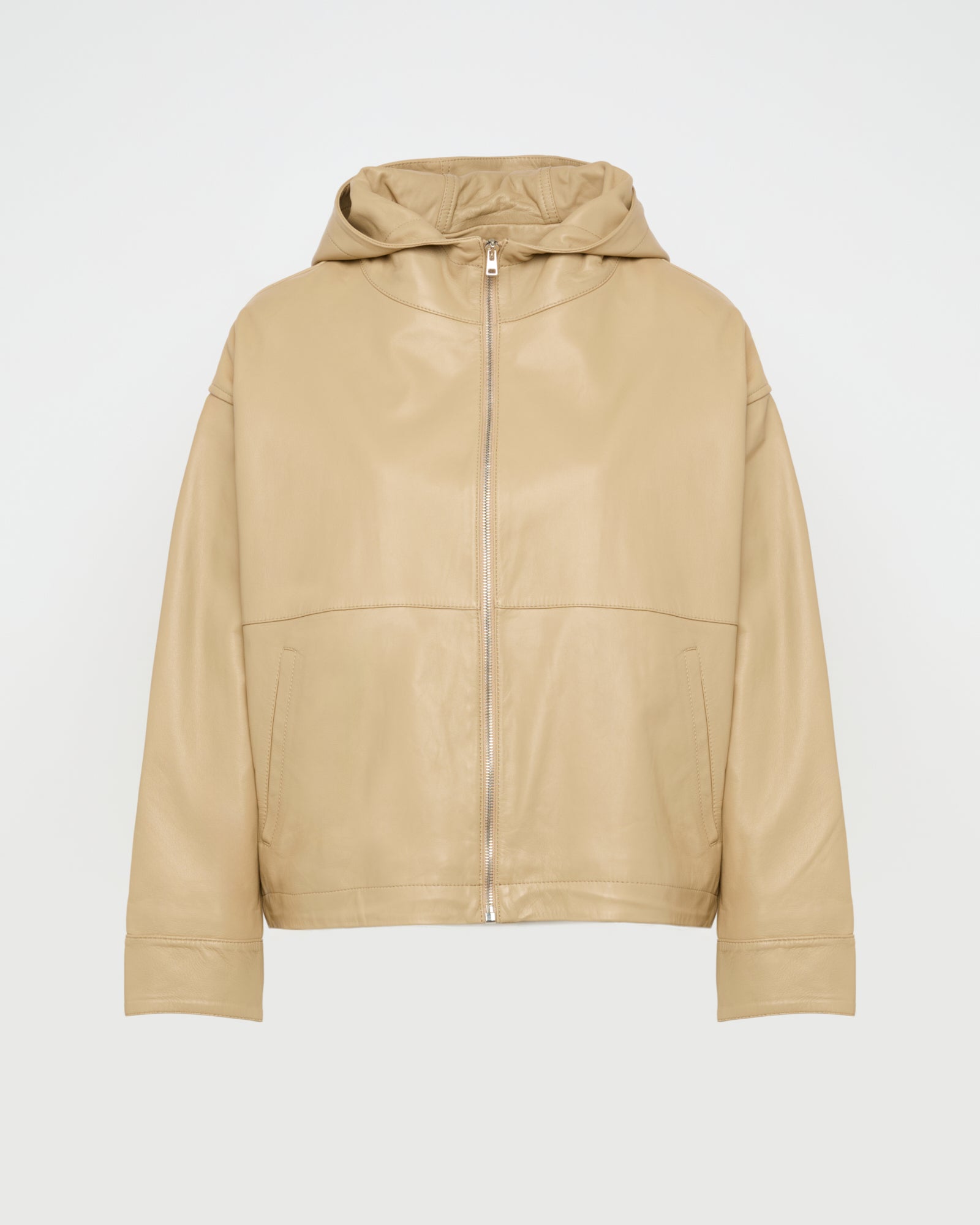 Hoodie jacket in lamb leather -Yves Salomon