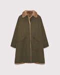 Mink fur and reversible technical fabric shirt collar parka