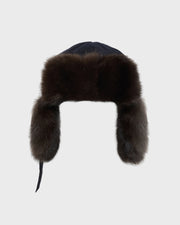 Loro Piana flannel and sable ushanka