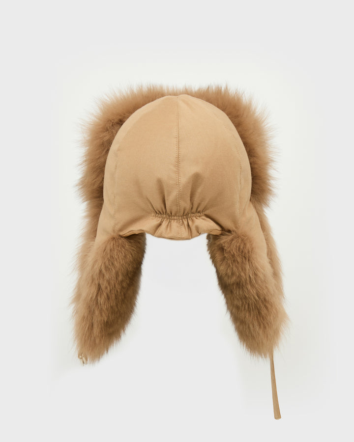 Loro Piana Flannel and fox fur ushanka -Yves Salomon
