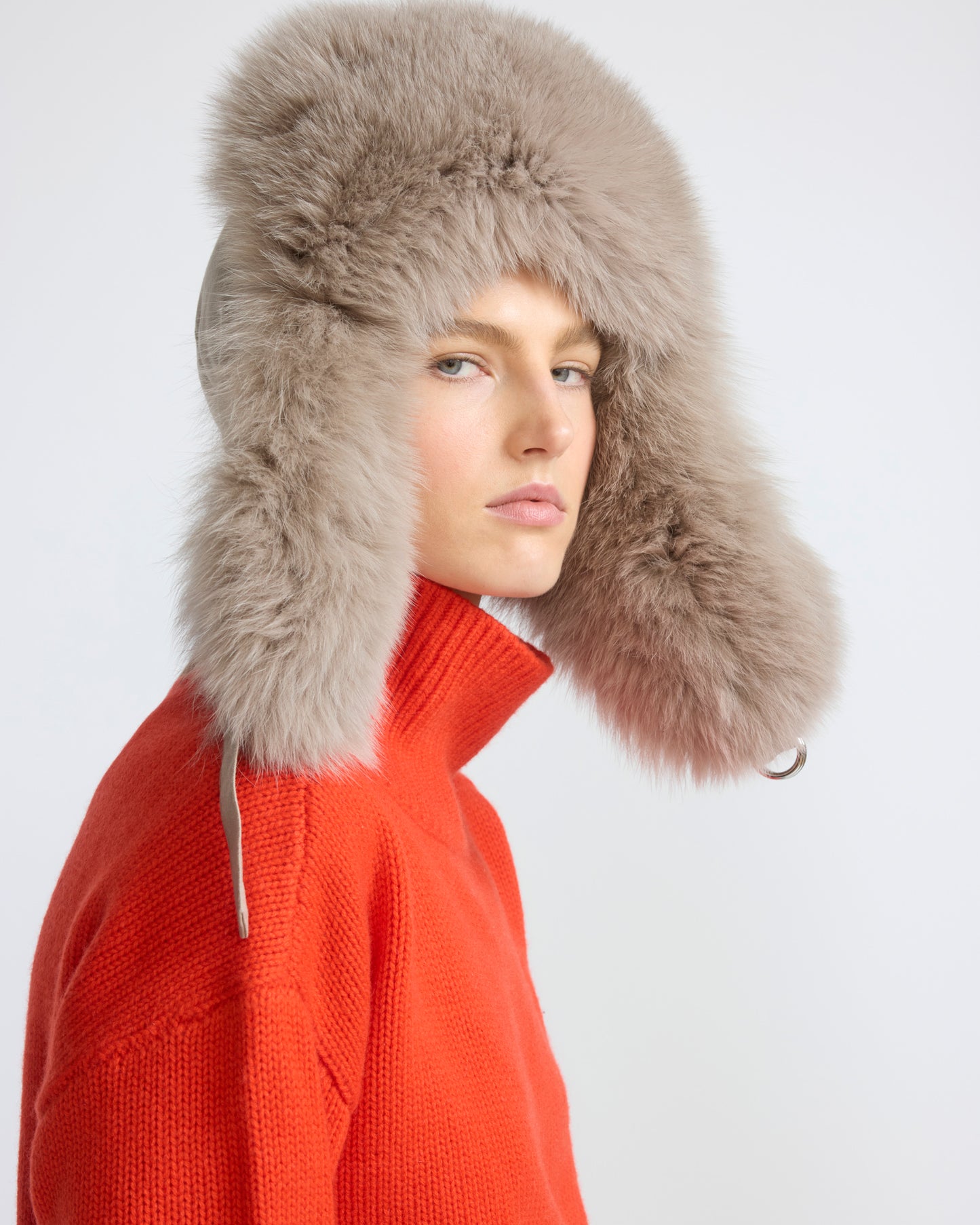 Loro Piana Flannel and fox fur ushanka - Yves Salomon - New Fall/Winter Collection