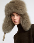 Loro Piana Flannel and fox fur ushanka