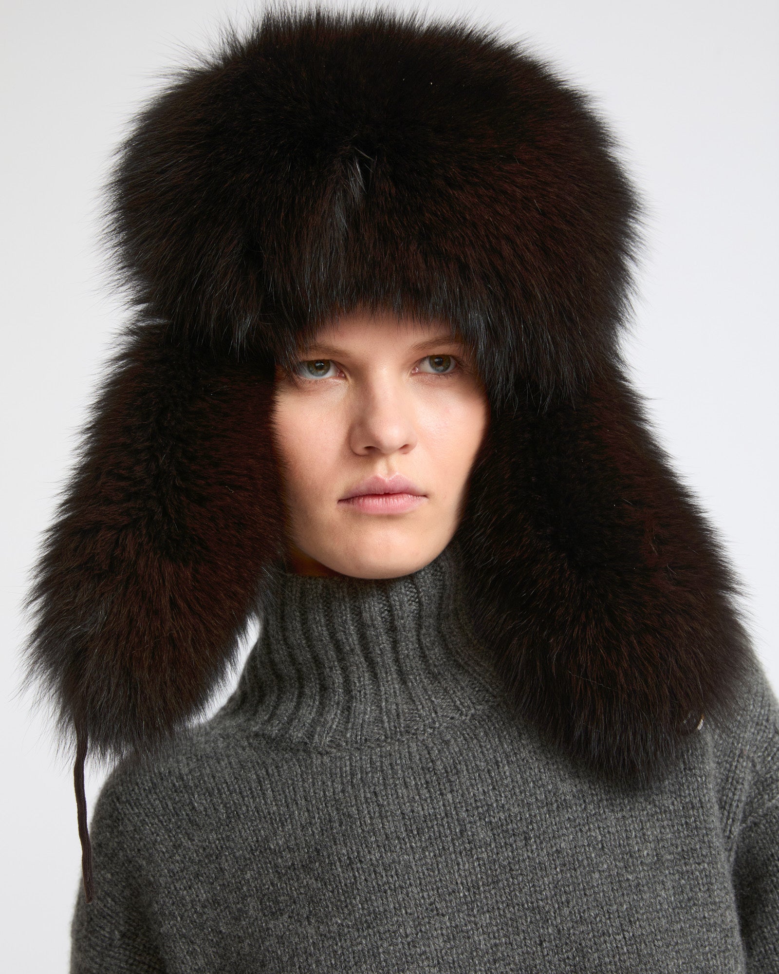 Loro Piana Flannel and fox fur ushanka - Yves Salomon - New Fall Winter Collection