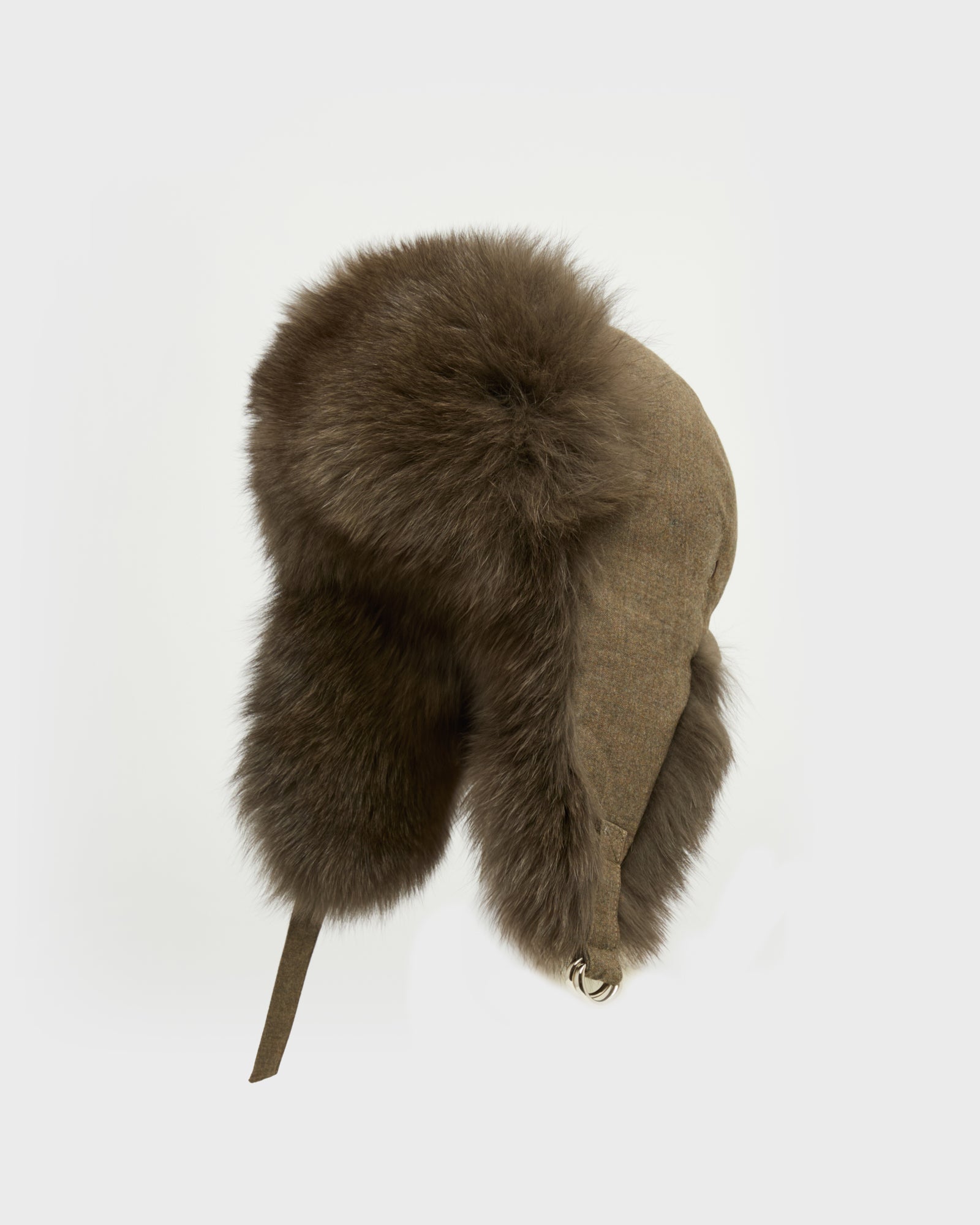 Loro Piana Flannel and fox fur ushanka -Yves Salomon
