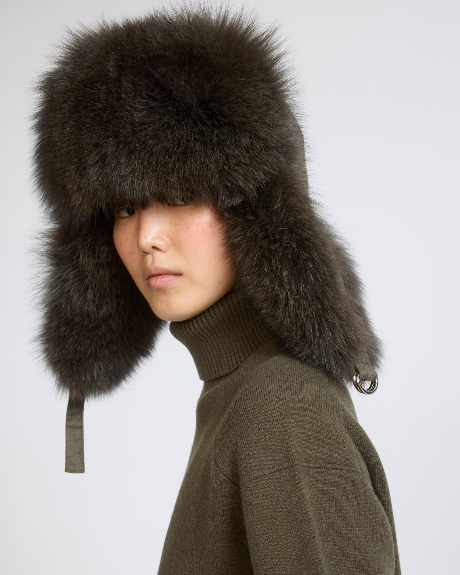 Loro Piana Flannel and fox fur ushanka - Yves Salomon - New Fall/Winter Collection