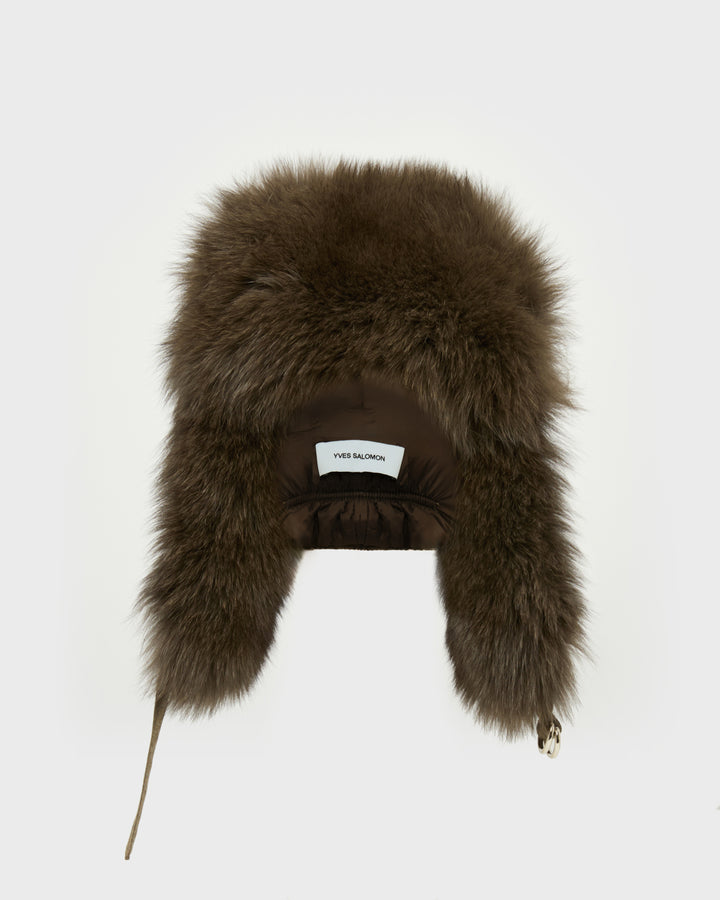Loro Piana Flannel and fox fur ushanka -Yves Salomon