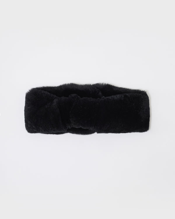 Rex rabbit fur headband - black - Yves Salomon