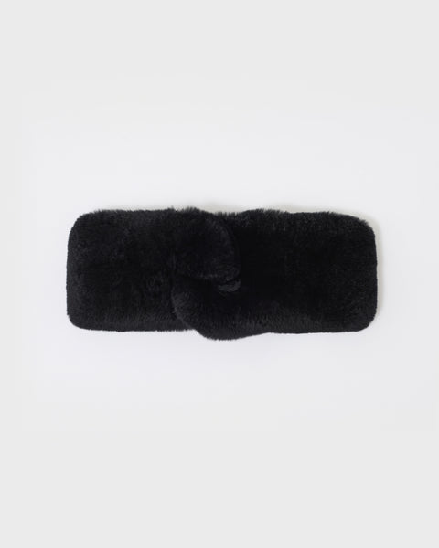 NWT Glamourpuss Rabbit Fur, Wool and Cashmere Headband - Black Brown Mink Fur Headband by FurbySD main image 4
