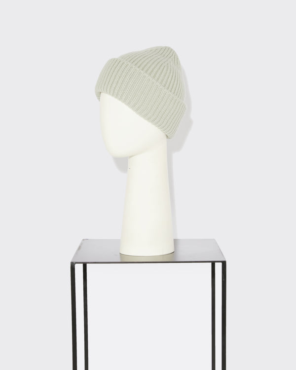 Cashmere and wool knit beanie - blue - Yves Salomon