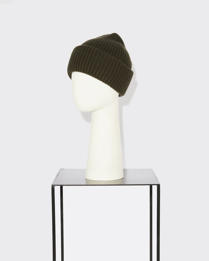 Cashmere and wool knit beanie - green - Yves Salomon