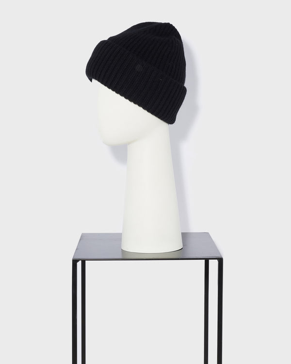 CHANEL Wool Cashmere CC Beanie Hat Light Black White 964759