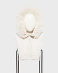 Hooded dickey in quilted technical fabric and fox fur