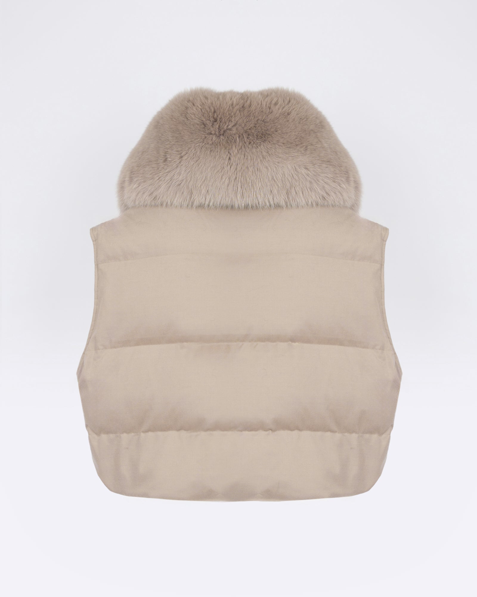Flannel gilet with fox fur collar - Yves Salomon - New Fall/Winter Collection