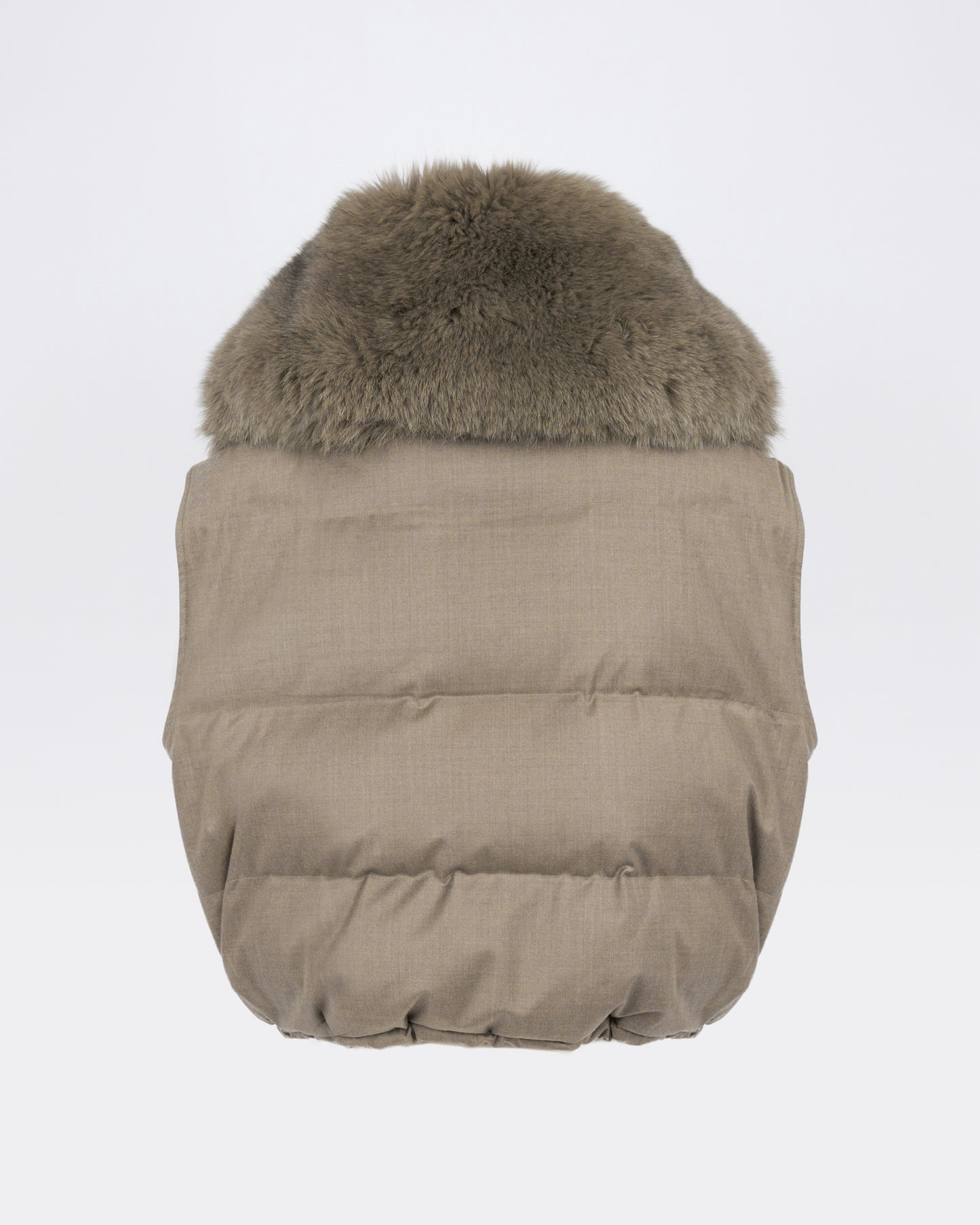 Flannel gilet with fox fur collar - Yves Salomon - New Fall/Winter Collection