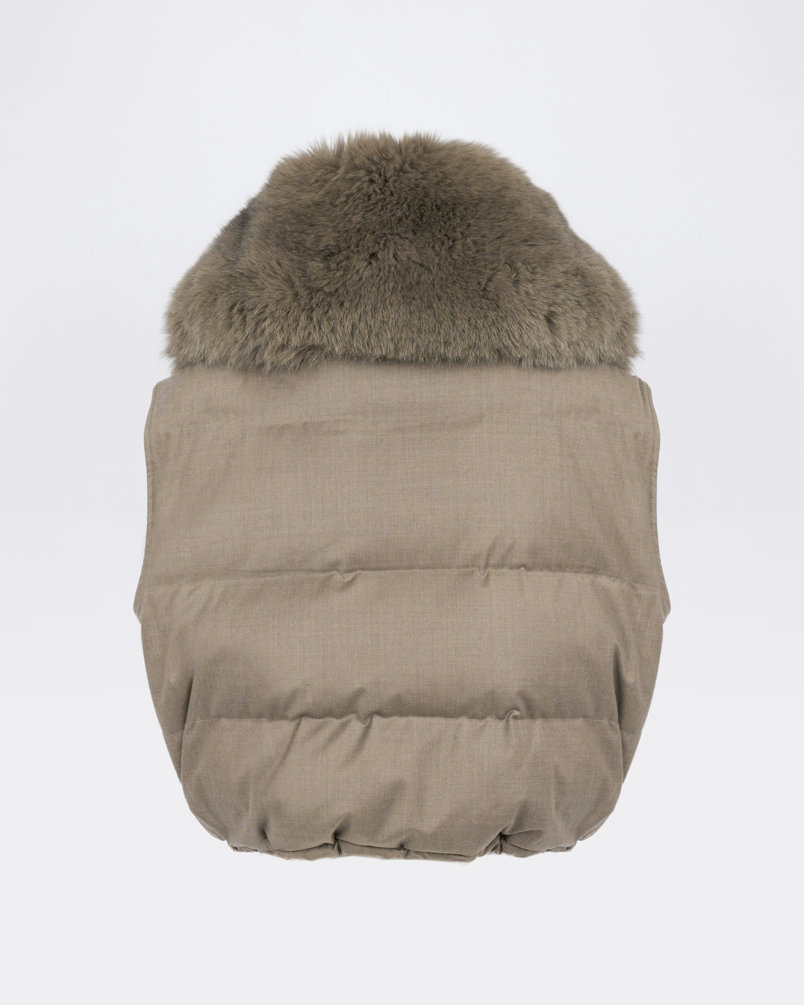 Flannel gilet with fox fur collar - Yves Salomon - New Fall/Winter Collection