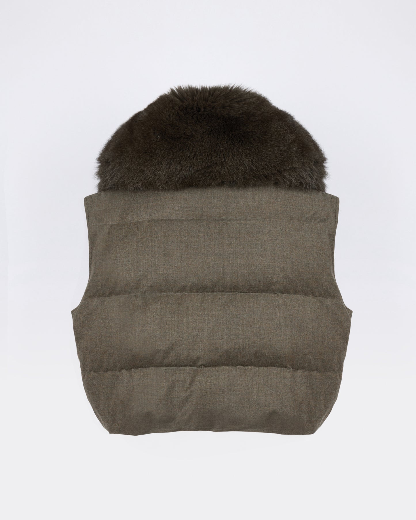 Flannel gilet with fox fur collar - Yves Salomon - New Fall/Winter Collection