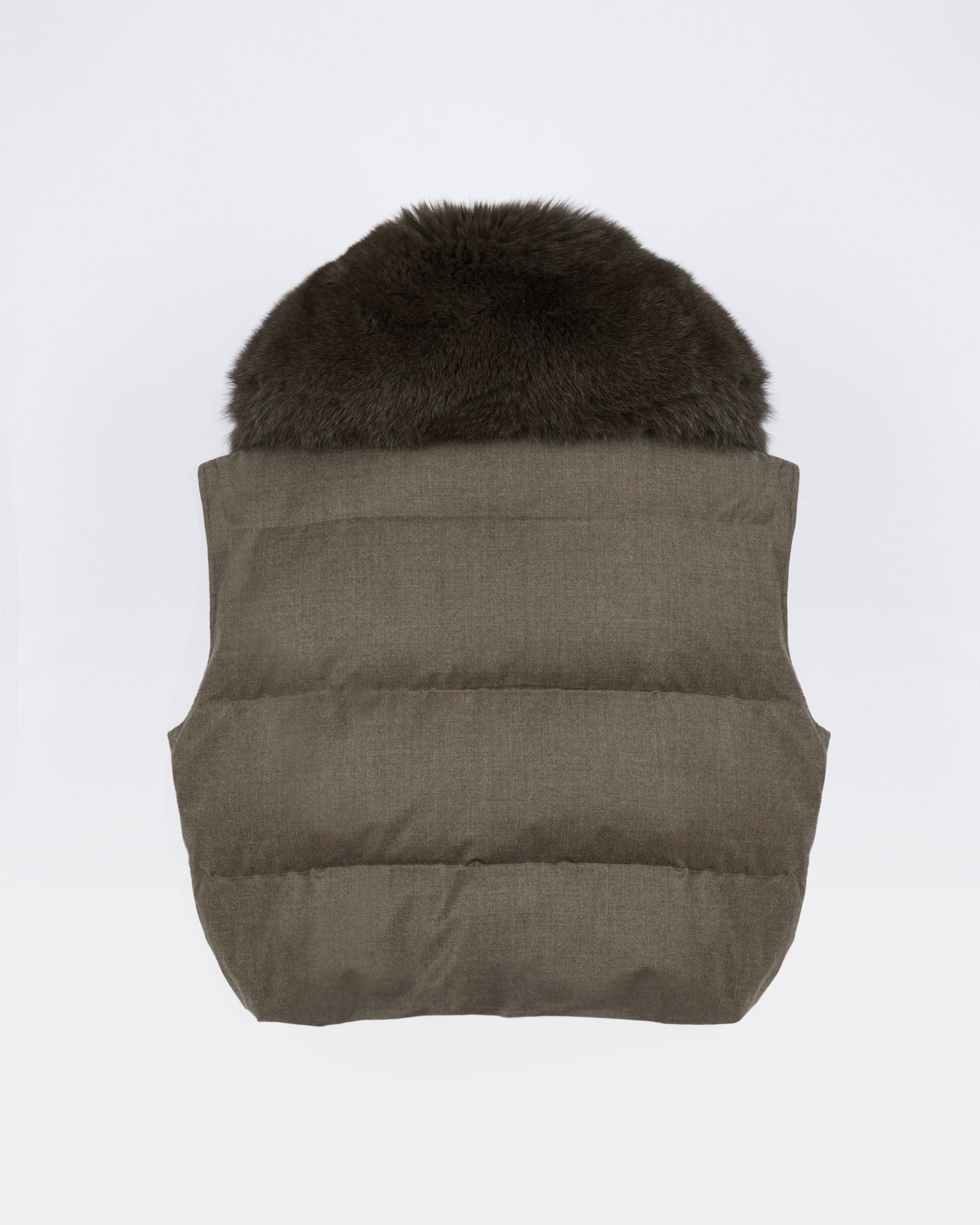 Flannel gilet with fox fur collar - Yves Salomon - New Fall/Winter Collection
