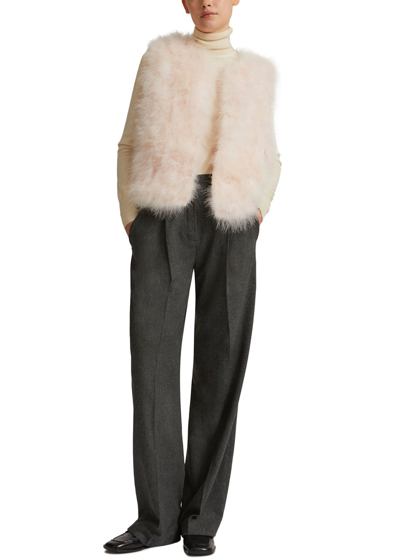 Cropped feather gilet