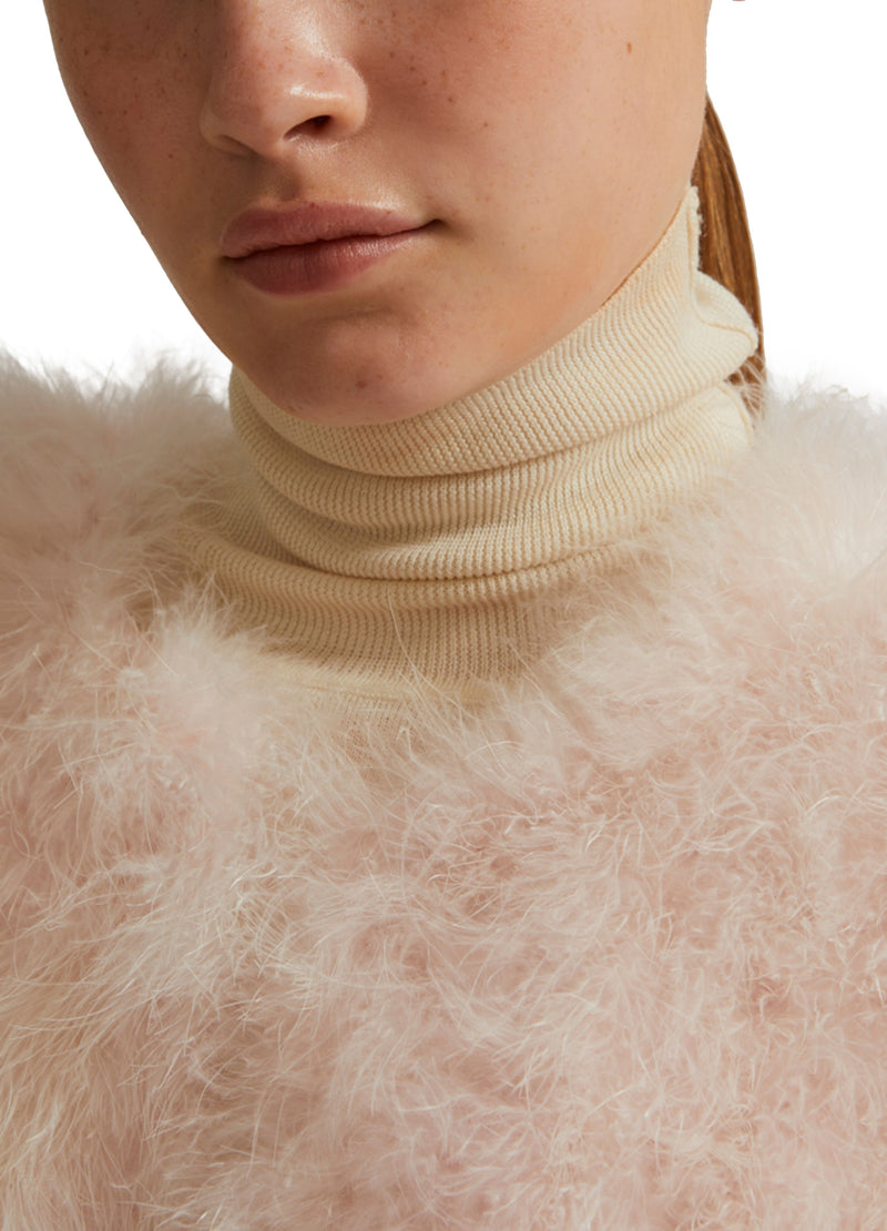 Cropped feather gilet