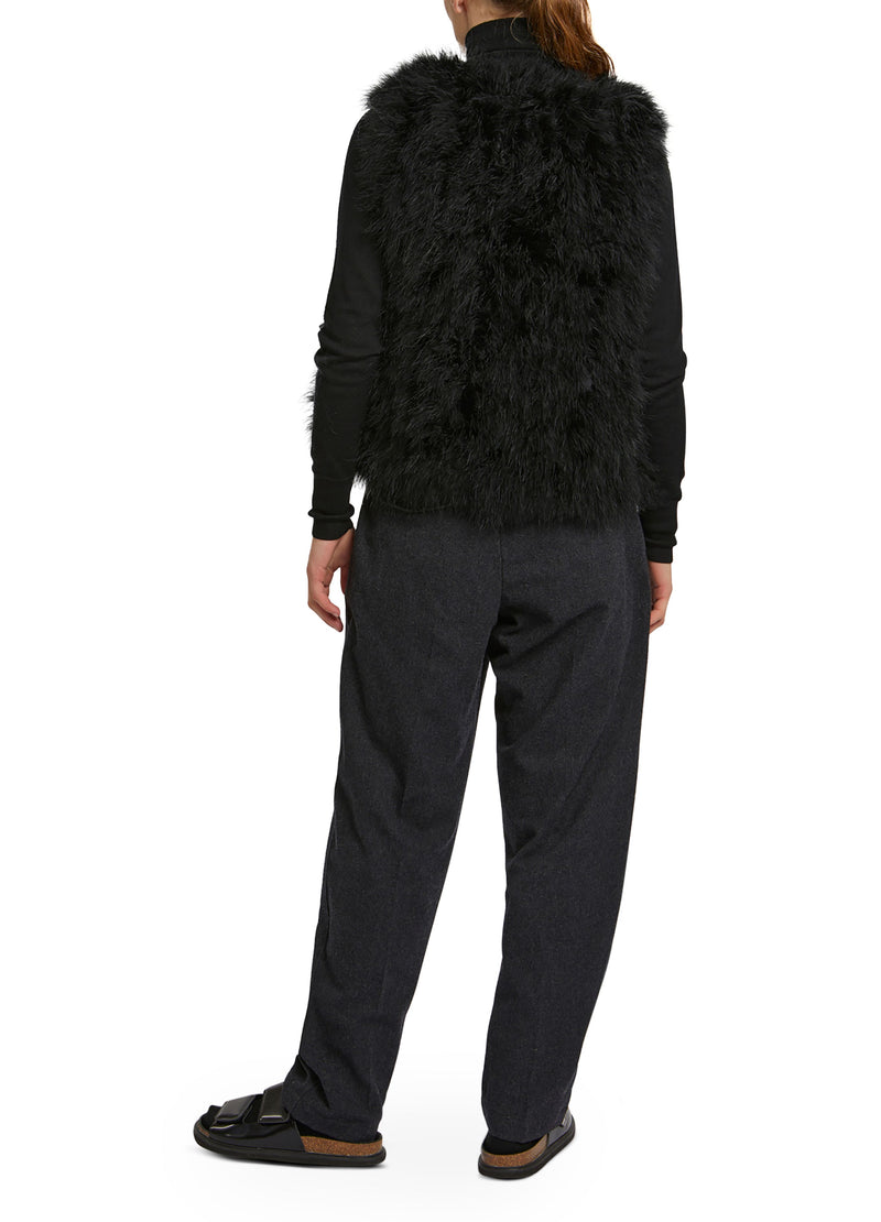 Cropped feather gilet