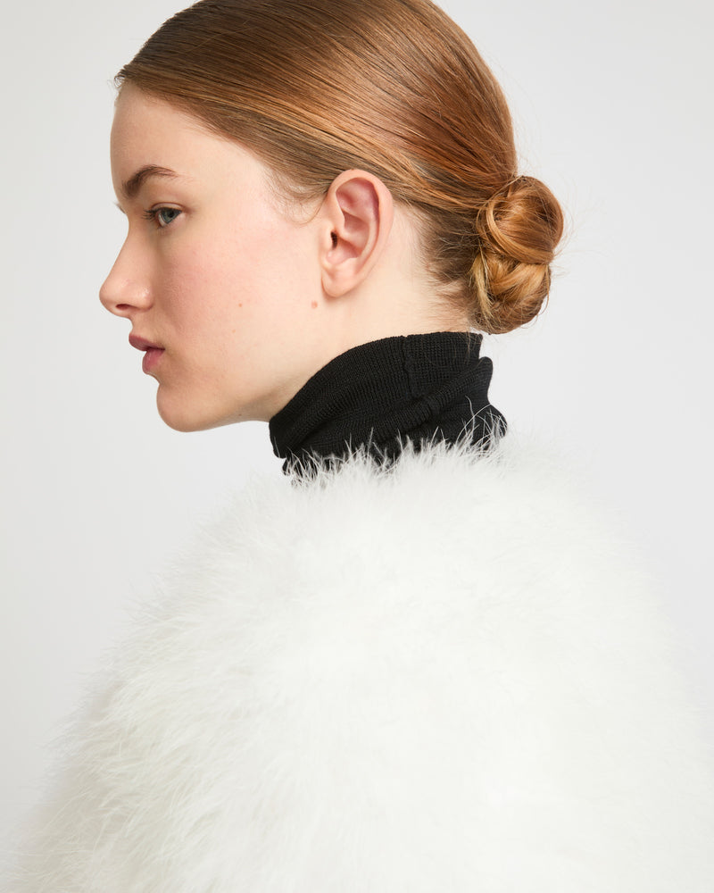 Cropped feather jacket - white - Yves Salomon