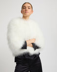 Short feather jacket