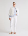 Short feather jacket