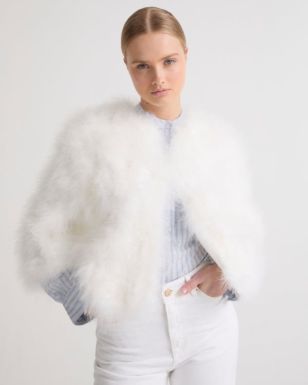 Short feather jacket