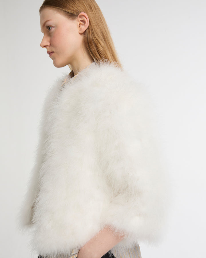 Short feather jacket