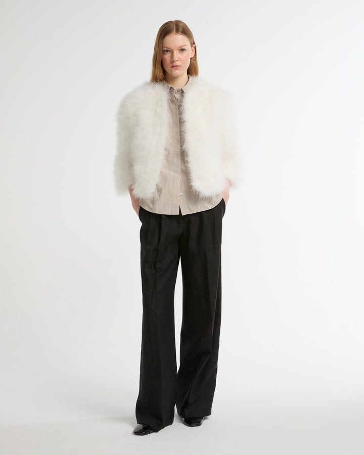 Short feather jacket