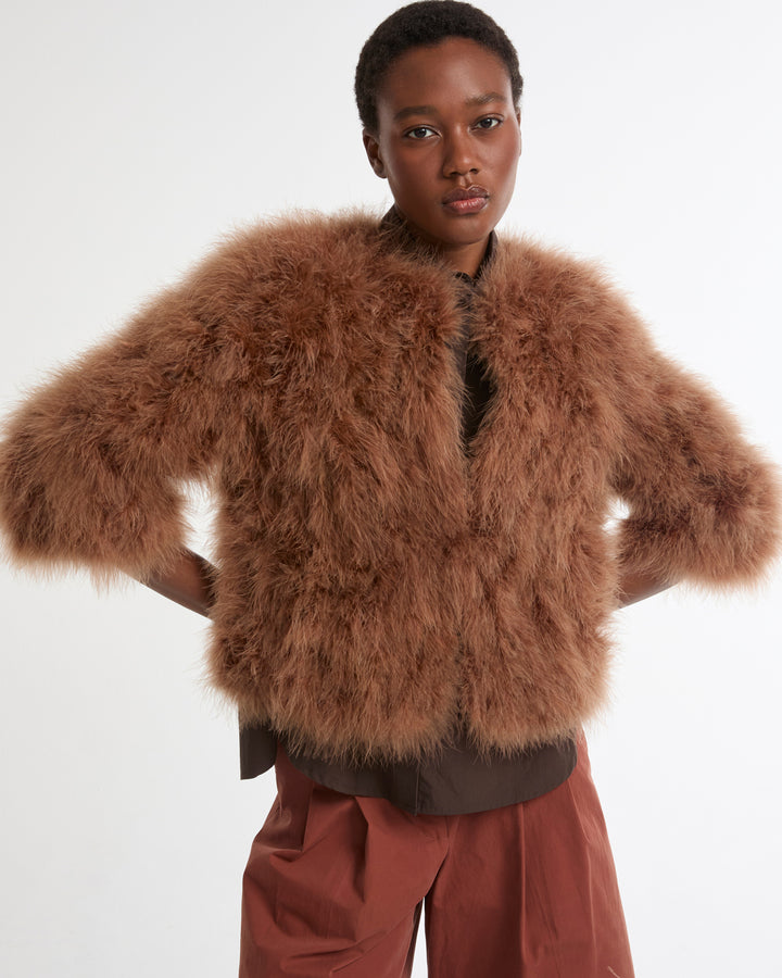 Short feather jacket