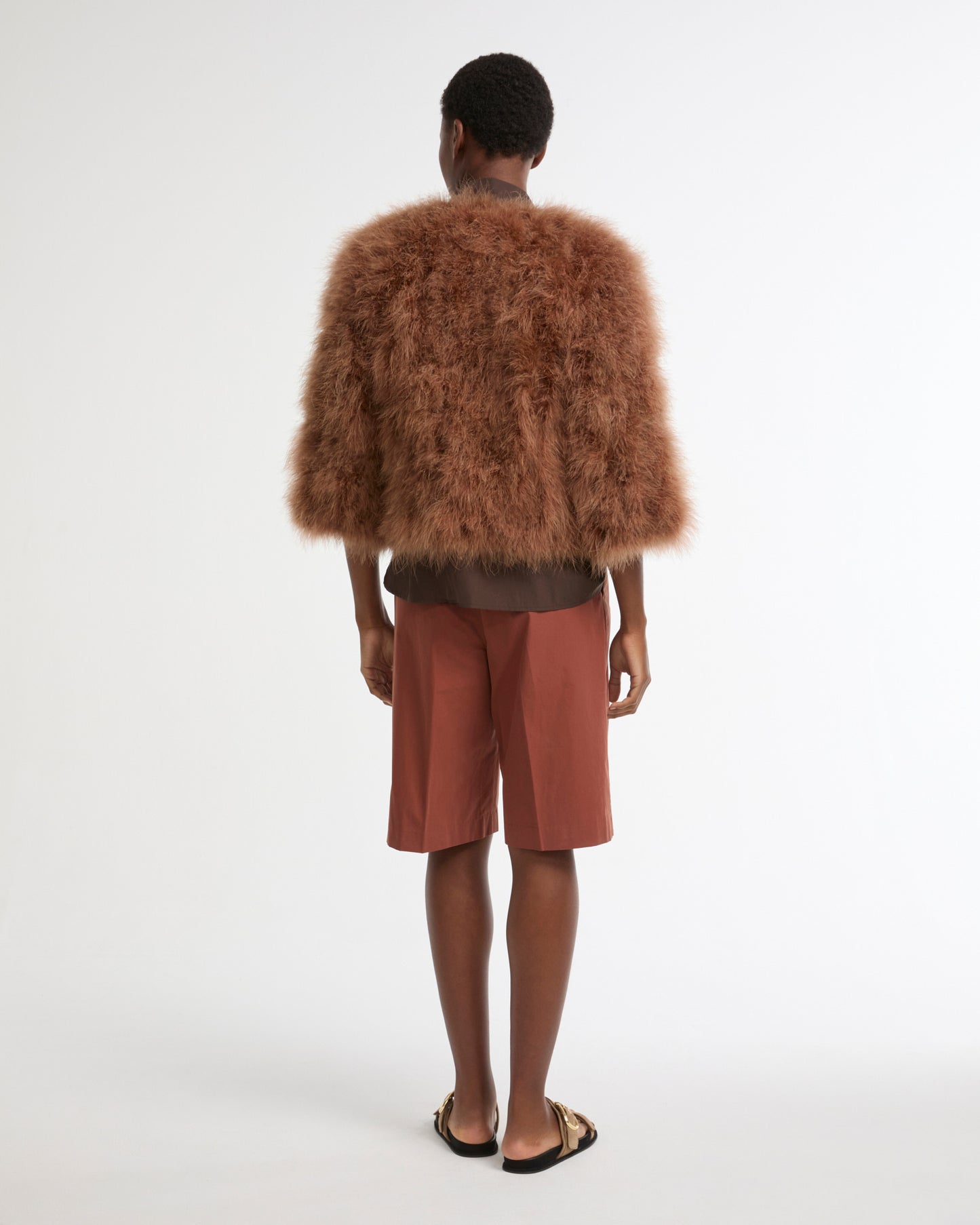 Short feather jacket