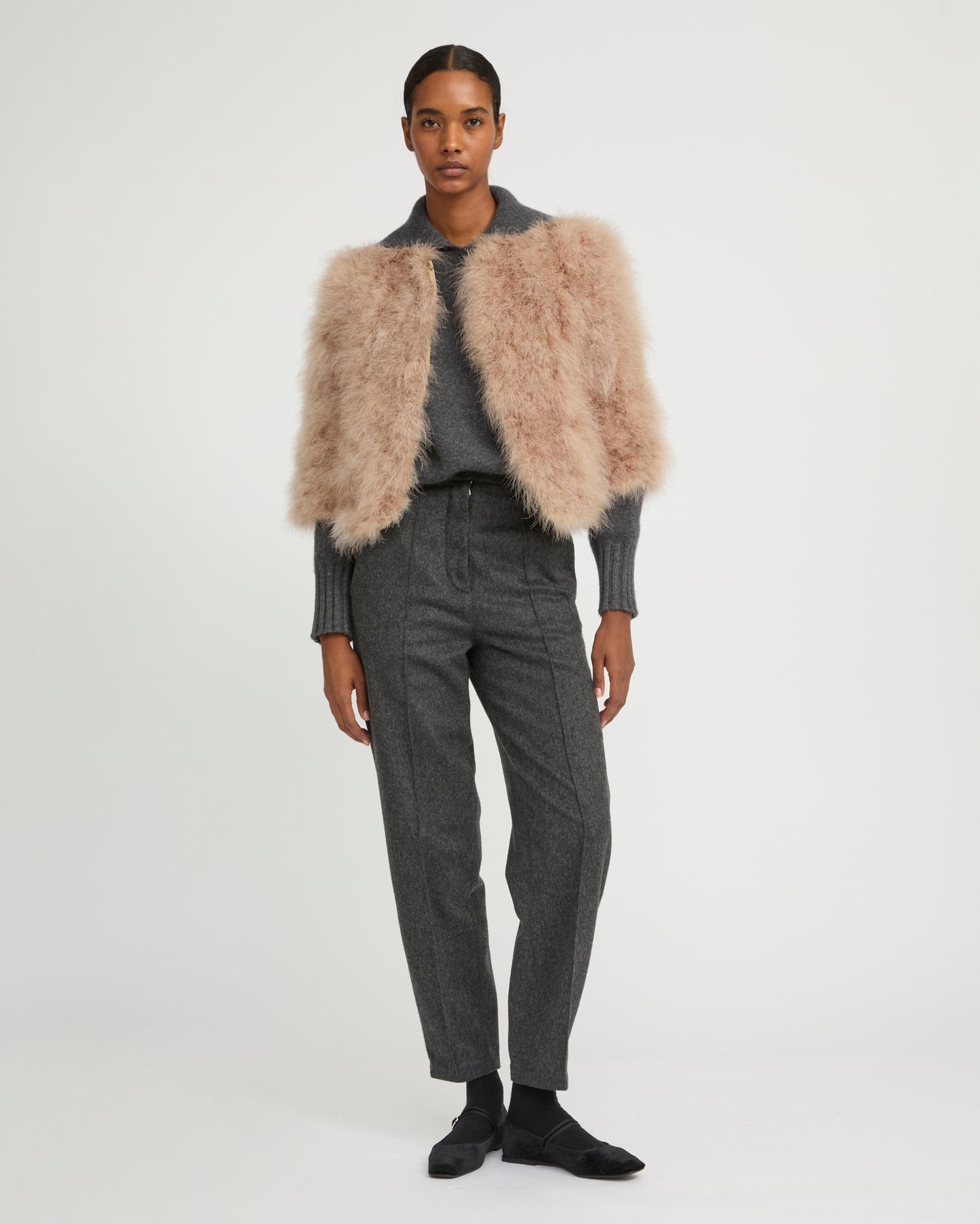 Short feather jacket
