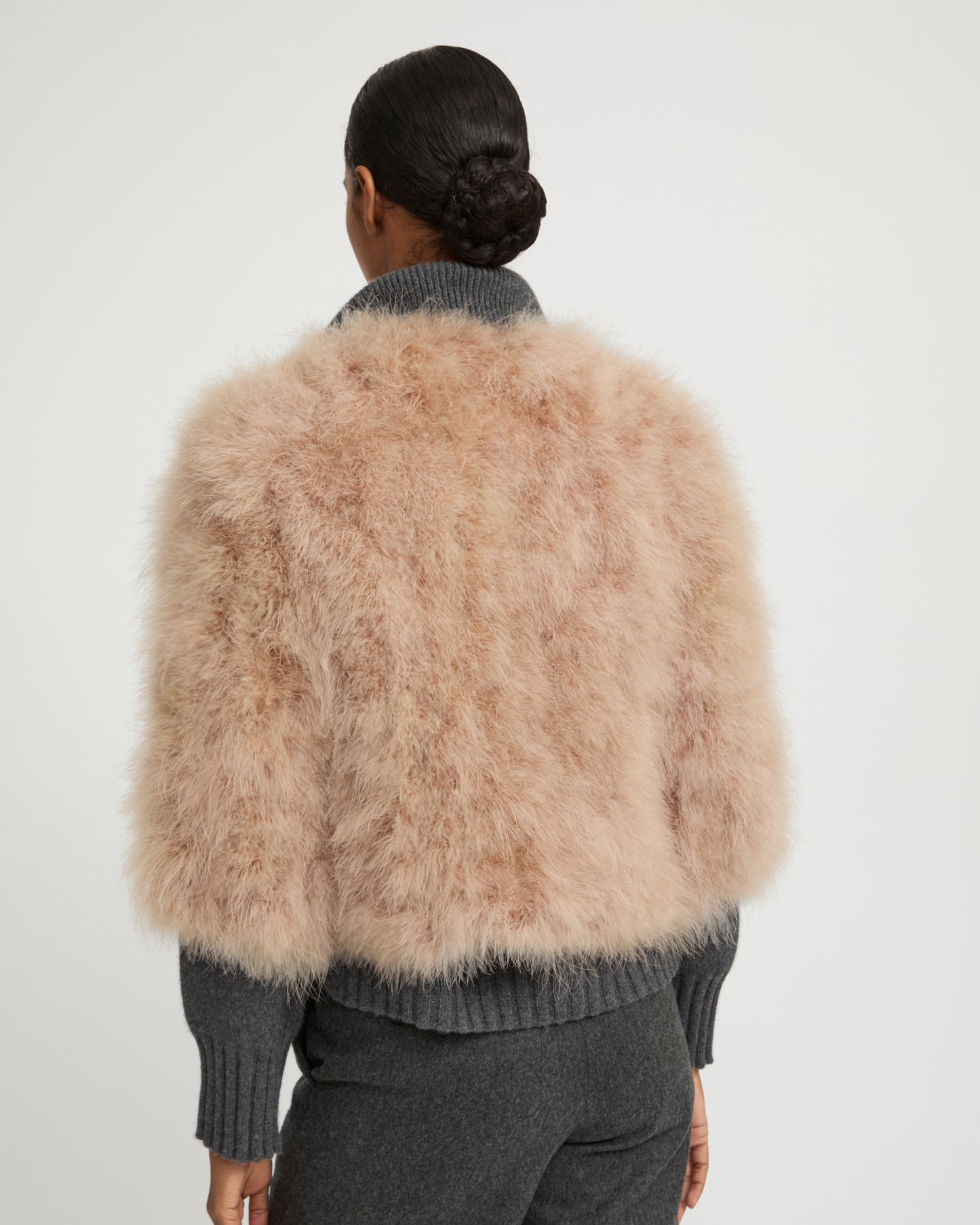 Short feather jacket