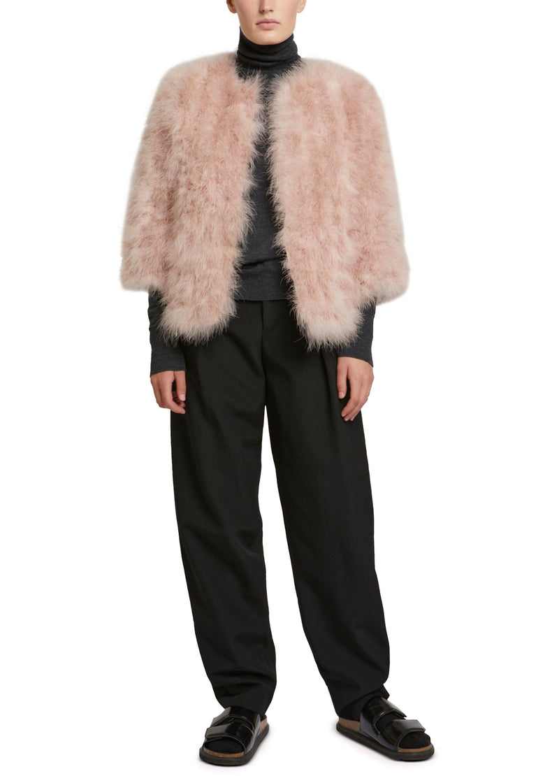 Cropped feather jacket - pink - Yves Salomon