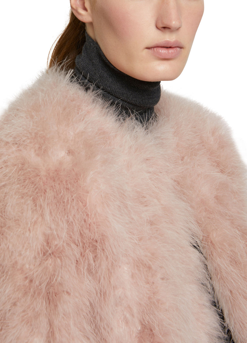 Cropped feather jacket - pink - Yves Salomon