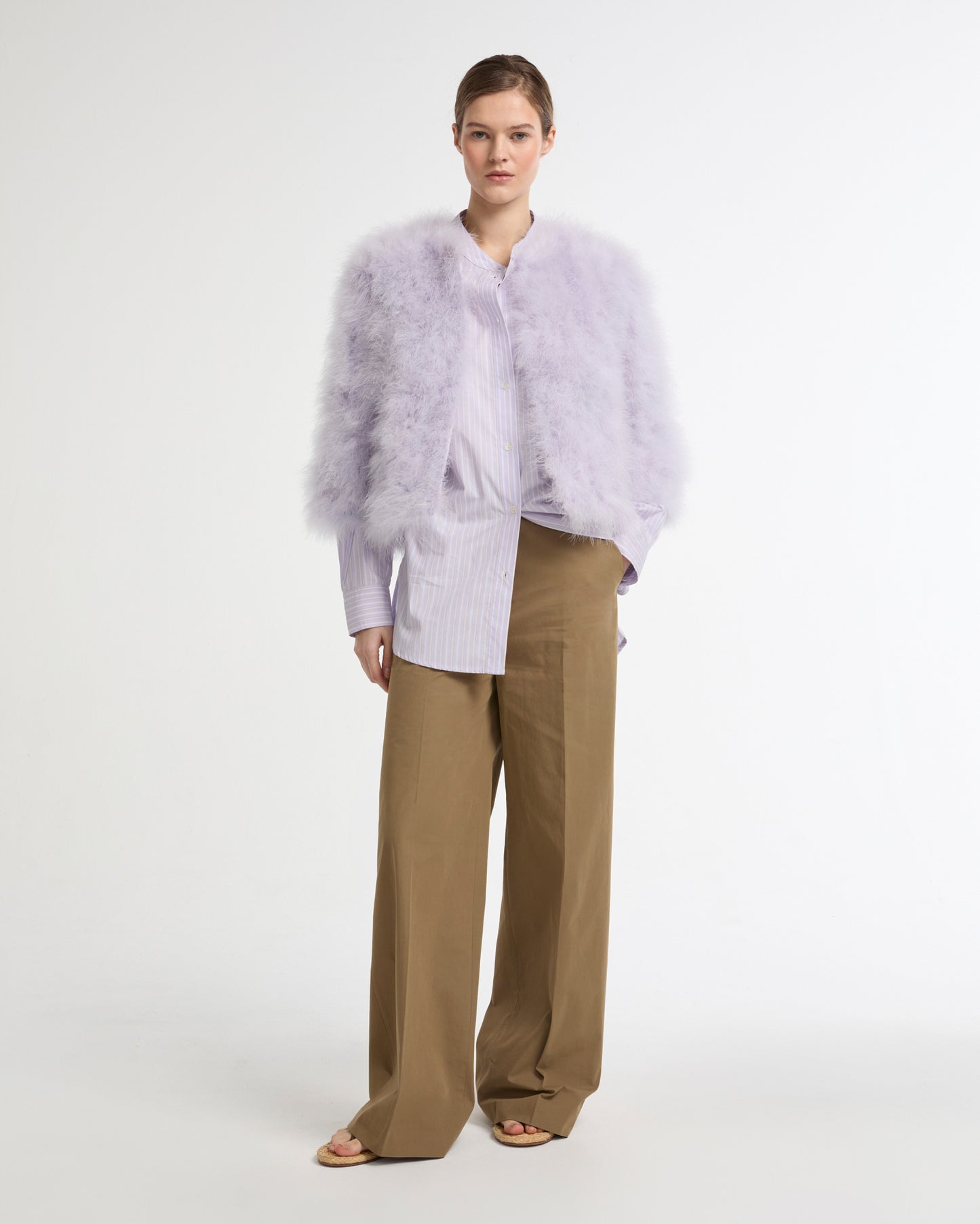 Short feather jacket