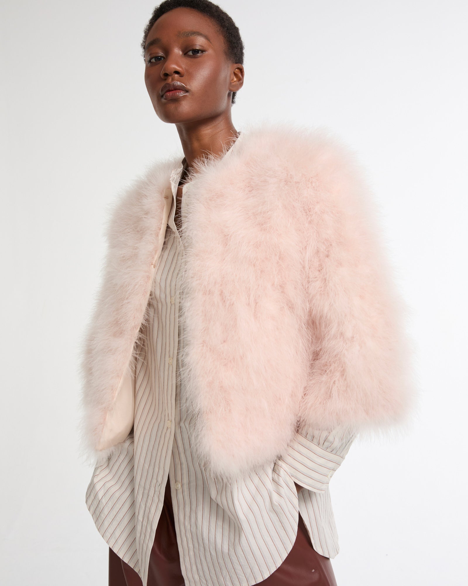 Women's Feather Jackets — Ostrich, Marabou & Refined Plumes | Yves
